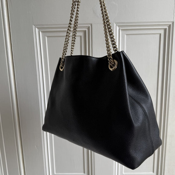 Gucci Soho Chain Leather Black Tote Bag