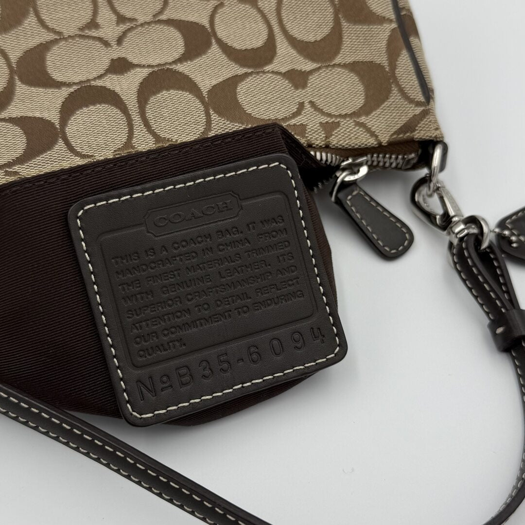 Coach Signature Demi Brown Shoulder Bag