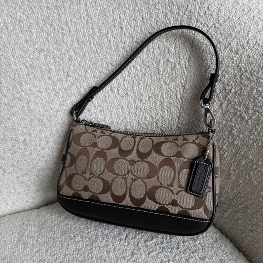 Coach Signature Demi Brown Shoulder Bag