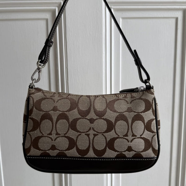 Coach Signature Demi Brown Shoulder Bag
