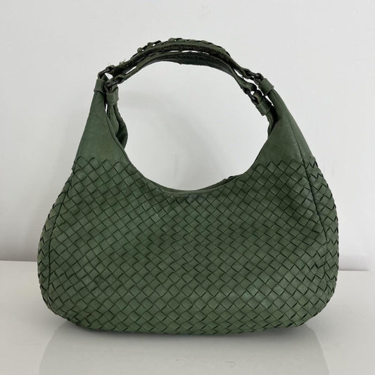 Bottega Veneta Intrecciato Green Shoulder Bag