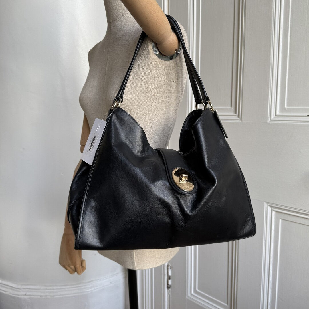 Coach Madison Carlyle Black Leather Shoulder Bag