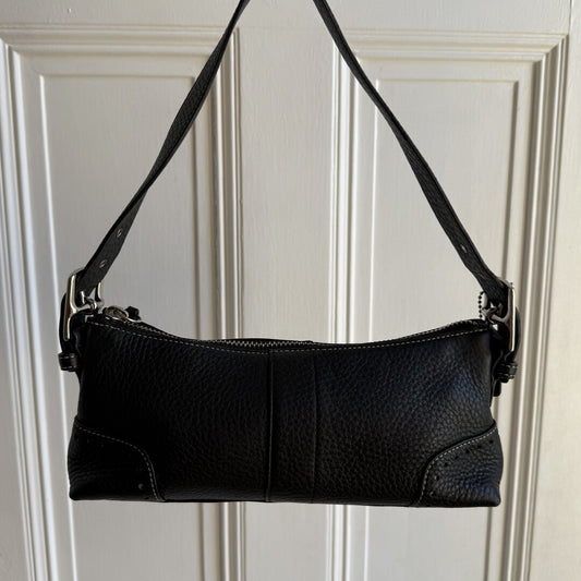 Coach Baguette Black Leather Shoulder Bag