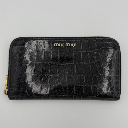 Miu Miu Crocodile Leather Black Wallet