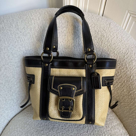 Coach Legacy Straw Black Handbag