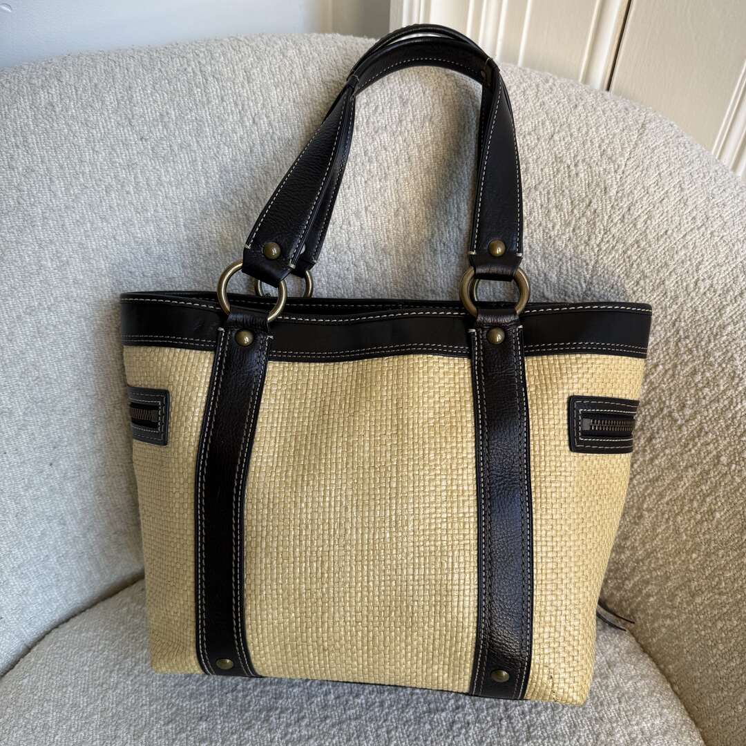 Coach Legacy Straw Black Handbag