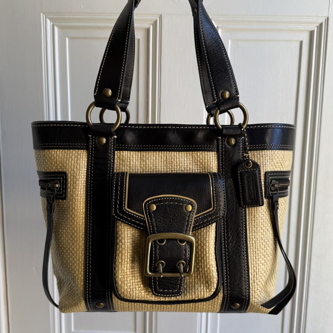 Coach Legacy Straw Black Handbag