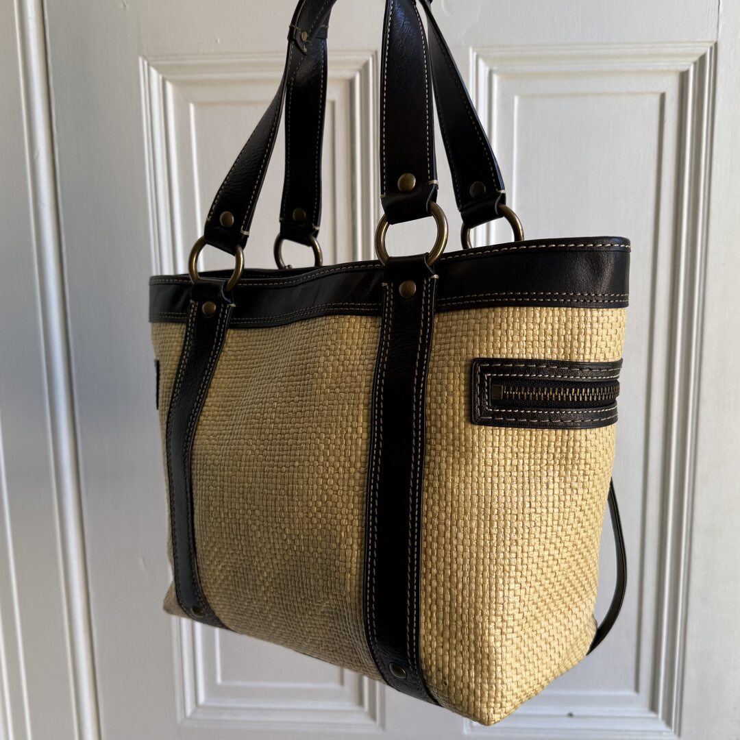 Coach Legacy Straw Black Handbag