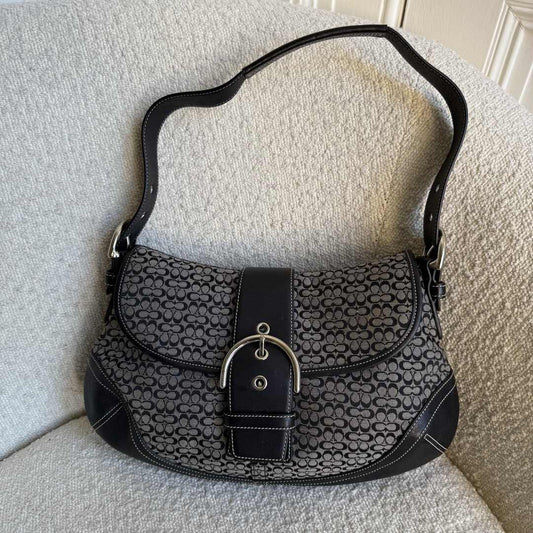 Coach Soho Mini Signature Black Shoulder Bag