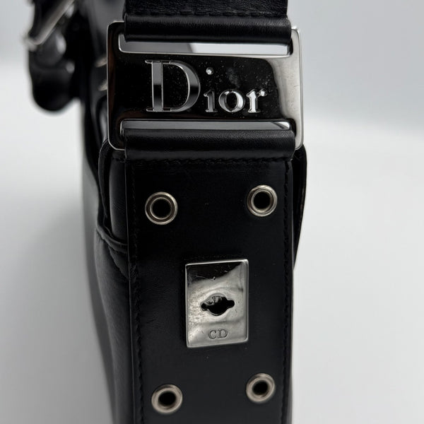 Dior Street Chic Columbus Black Leather Shoulder Bag