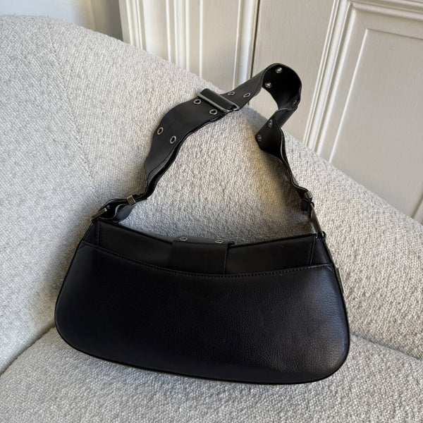Dior Street Chic Columbus Black Leather Shoulder Bag
