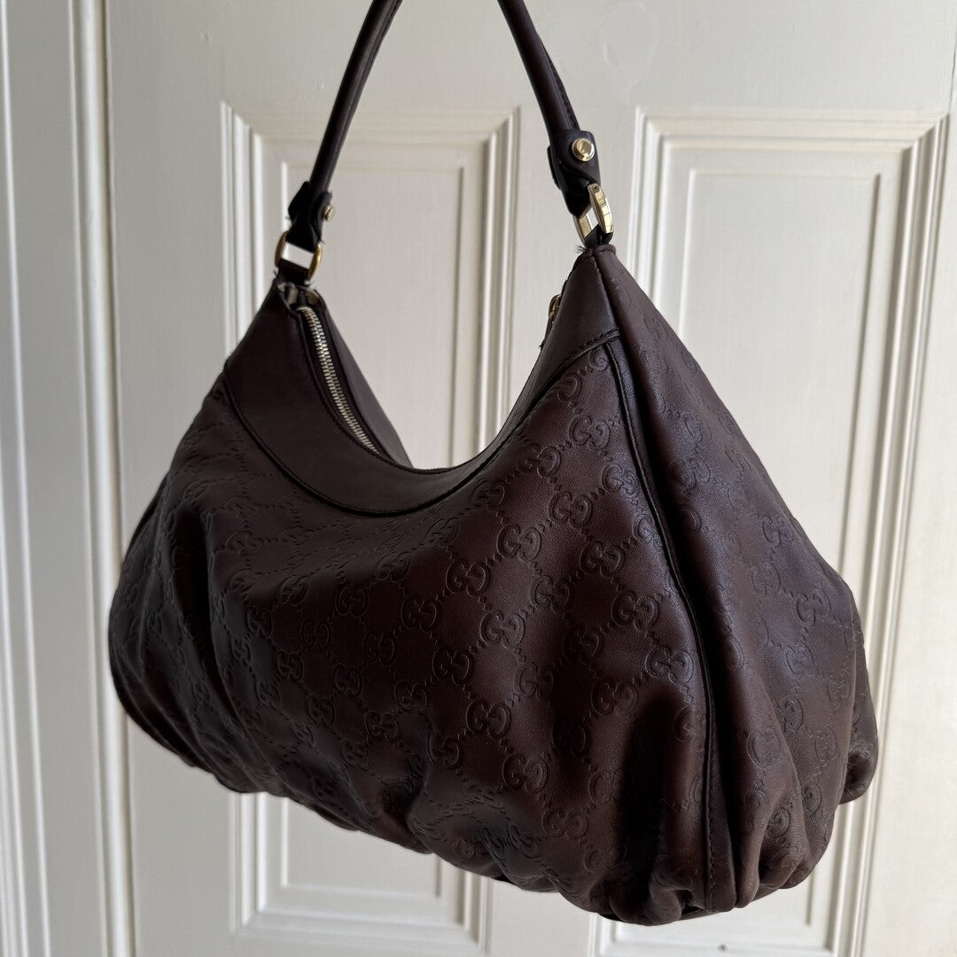 Gucci Guccissima Abbey Brown Shoulder Bag
