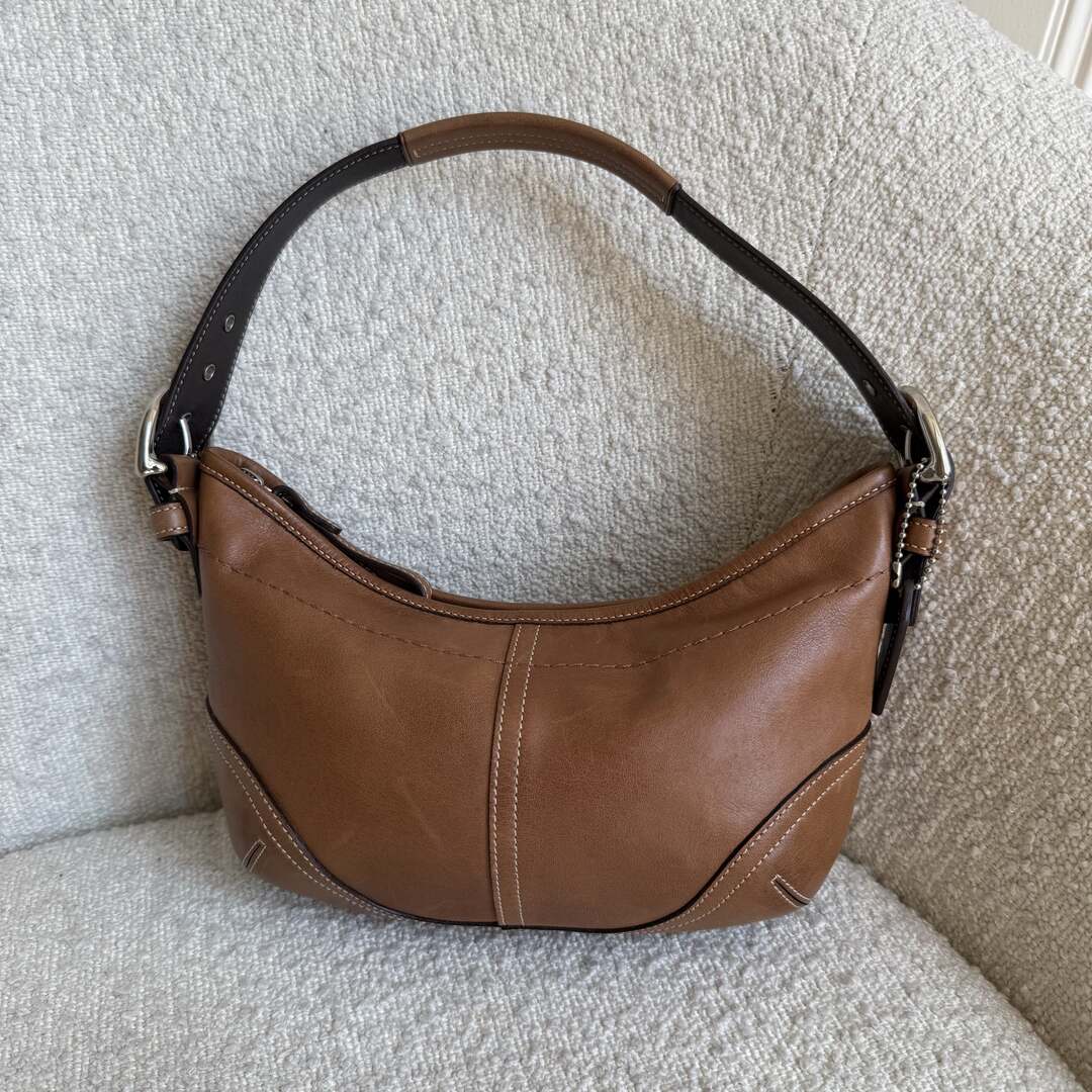 Coach Croissant Leather Brown Shoulder Bag