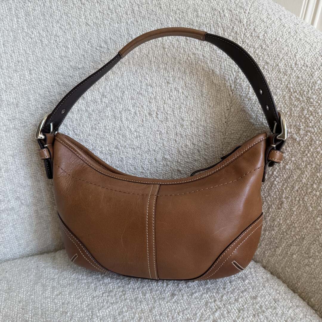 Coach Croissant Leather Brown Shoulder Bag