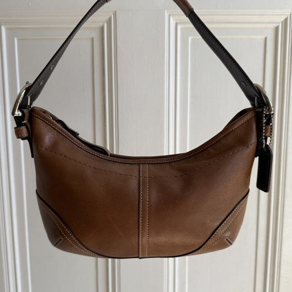 Coach Croissant Leather Brown Shoulder Bag