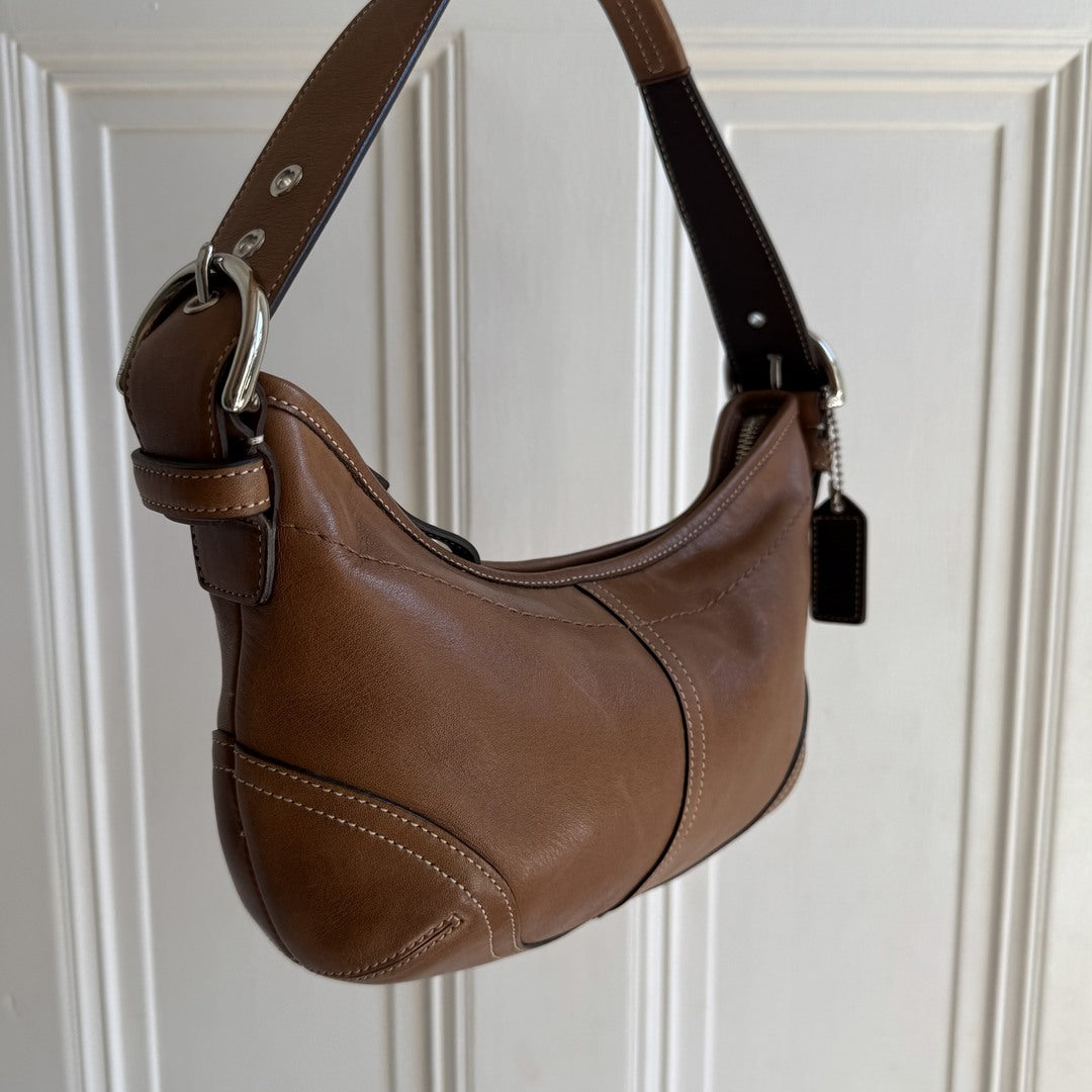 Coach Croissant Leather Brown Shoulder Bag