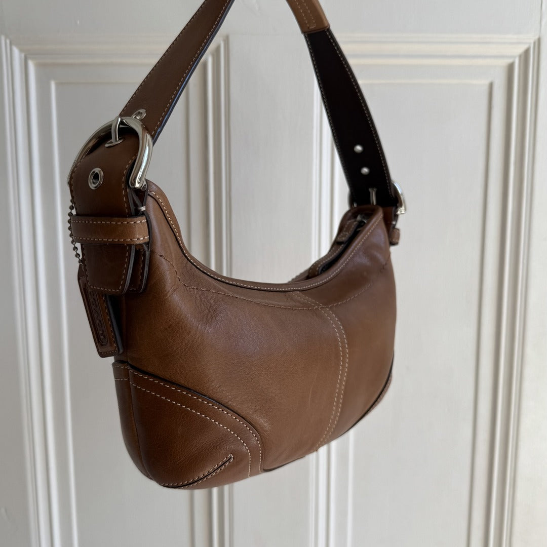 Coach Croissant Leather Brown Shoulder Bag