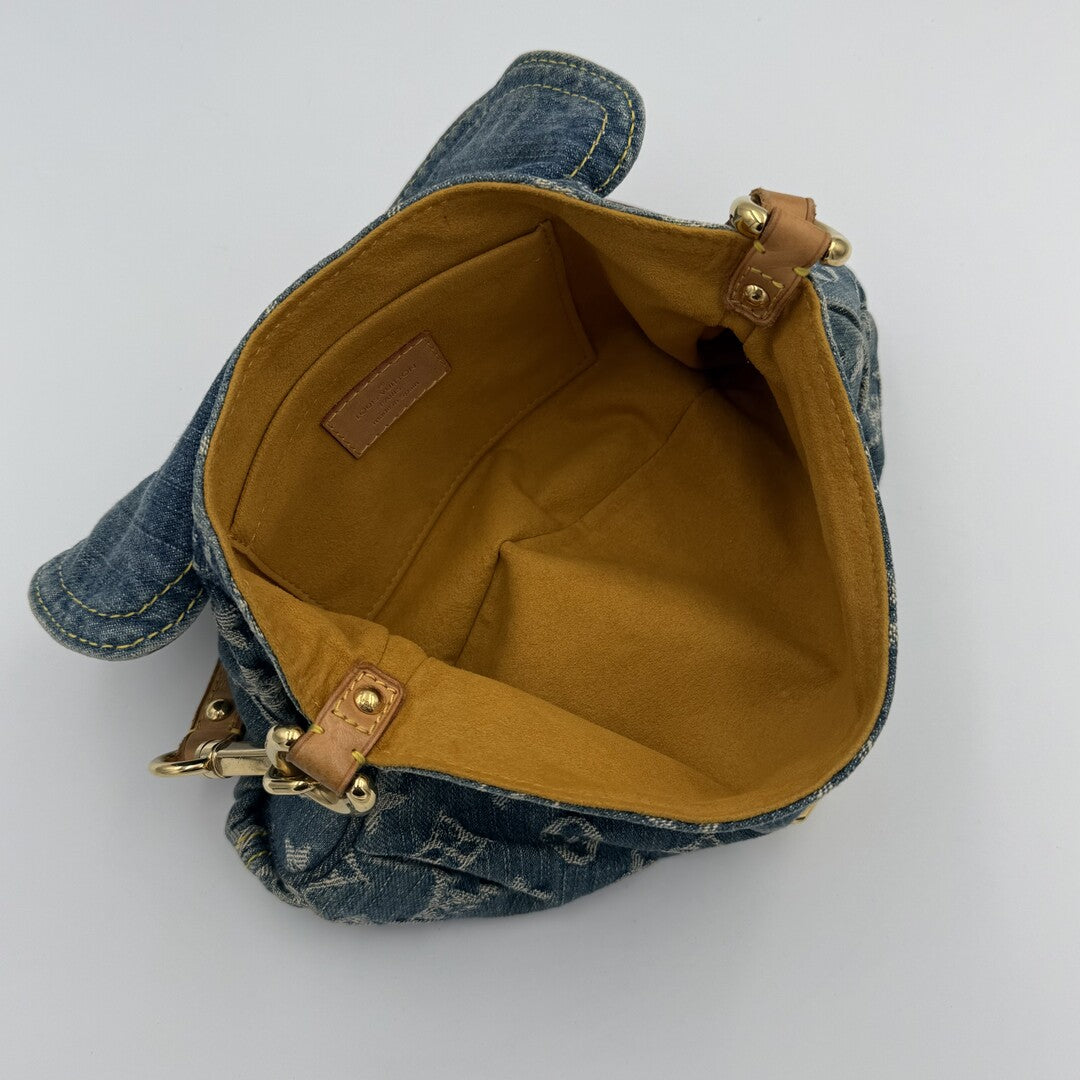 2005 Louis Vuitton Blue Denim Pleaty Shoulder Bag