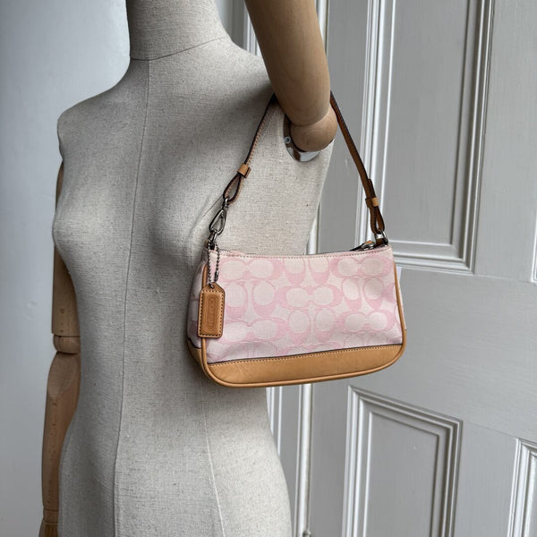 Coach Signature Demi Pink Shoulder Bag