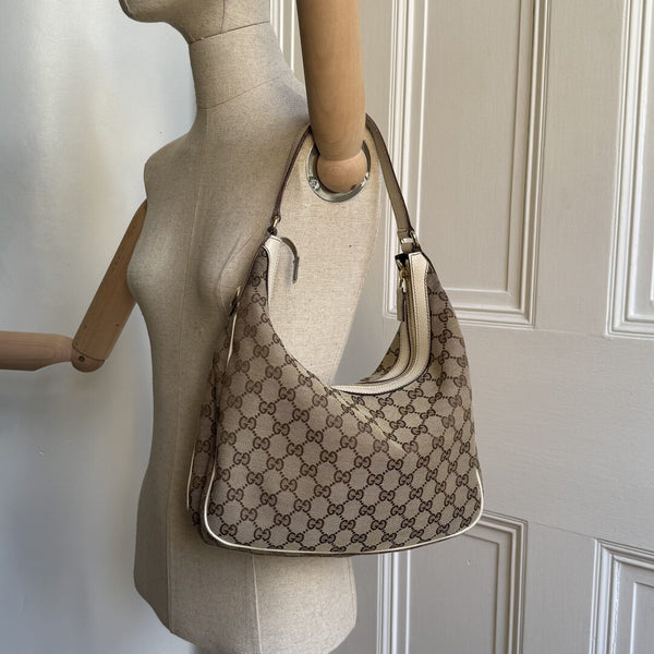 Gucci GG Canvas White Shoulder Bag