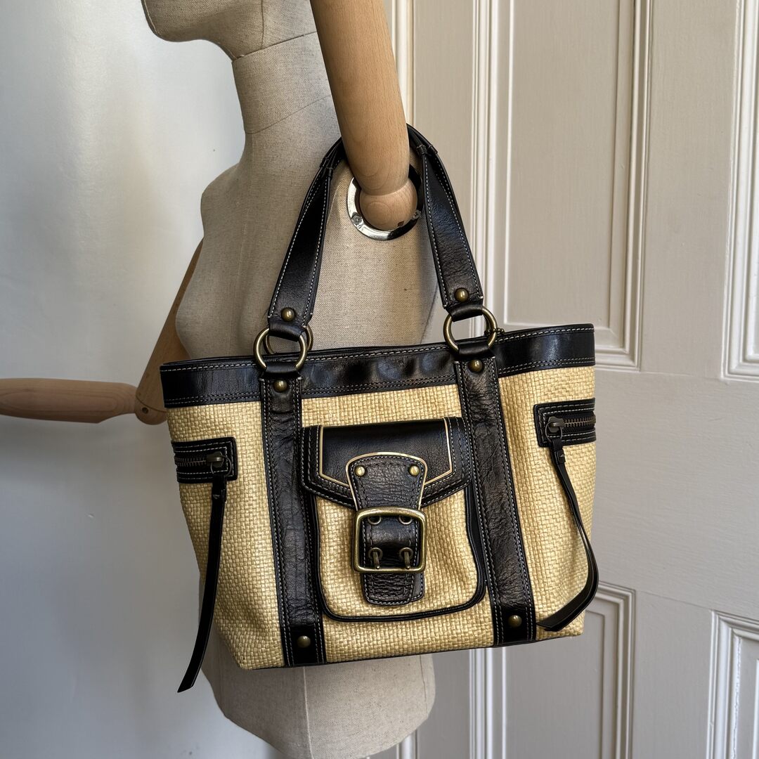 Coach Legacy Straw Black Handbag