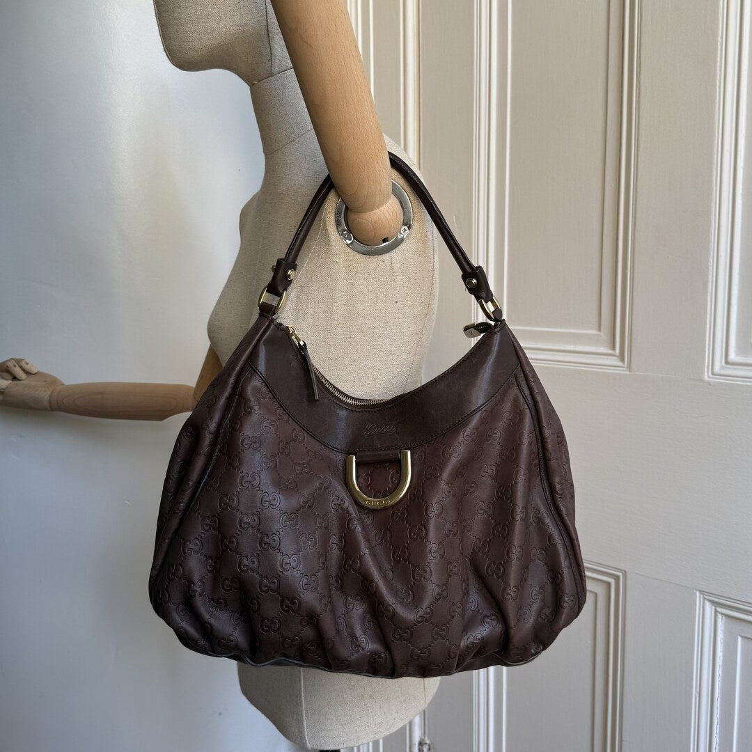Gucci Guccissima Abbey Brown Shoulder Bag