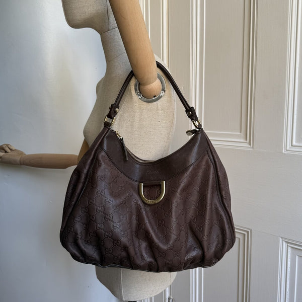 Gucci Guccissima Abbey Brown Shoulder Bag