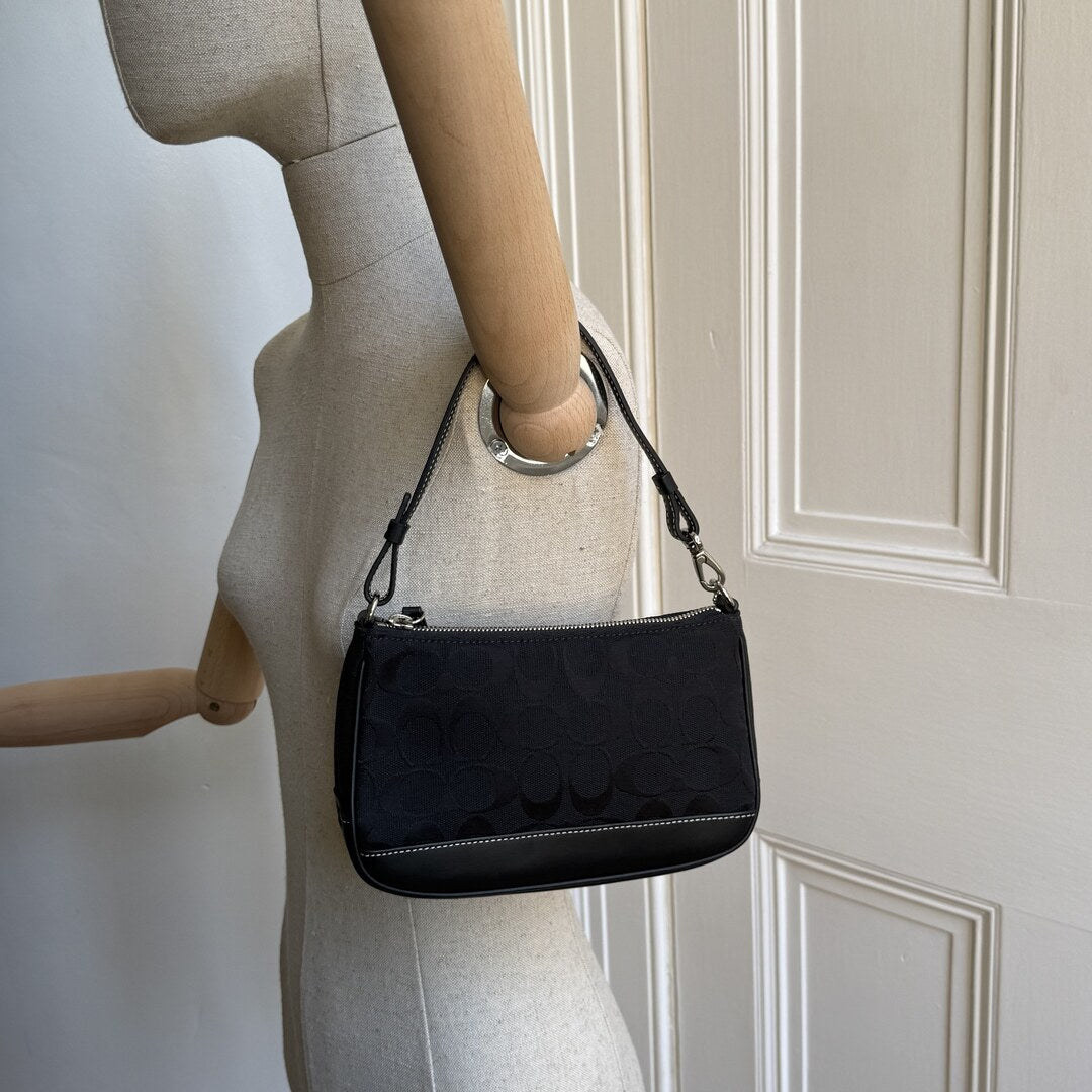 Coach Signature Demi Black Shoulder Bag