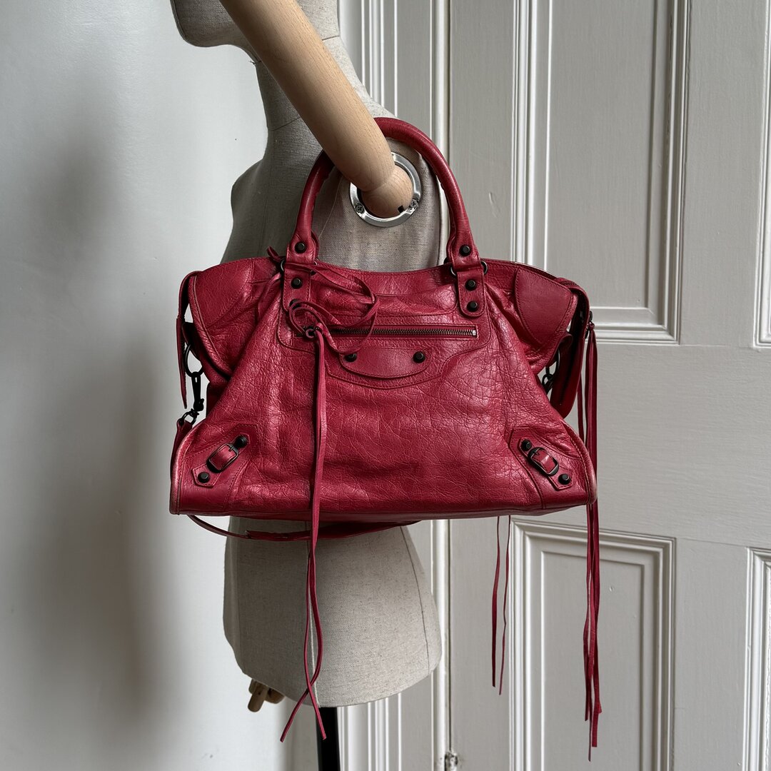2012 Balenciaga City Leather Red Handbag