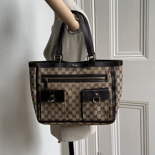 Gucci GG Canvas Abbey D-Ring Pocket Tote Bag