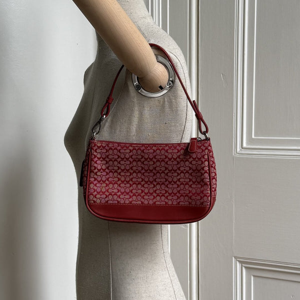 Rare Coach Mini Signature Demi Red Shoulder Bag