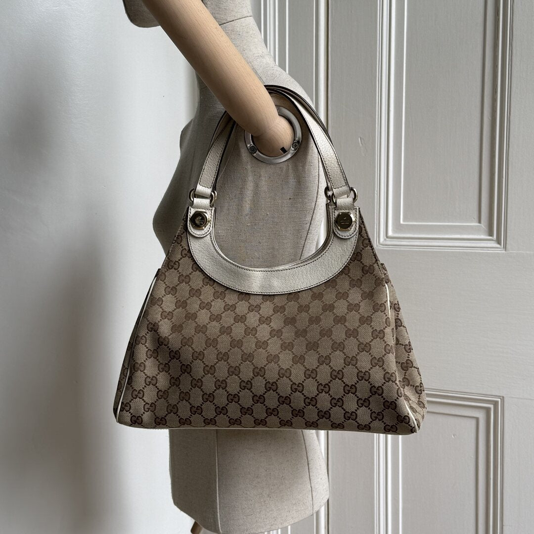 Gucci GG Monogram White Tote Bag