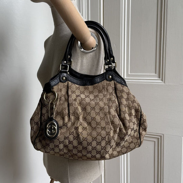 Gucci Monogram Sukey Black Tote Bag