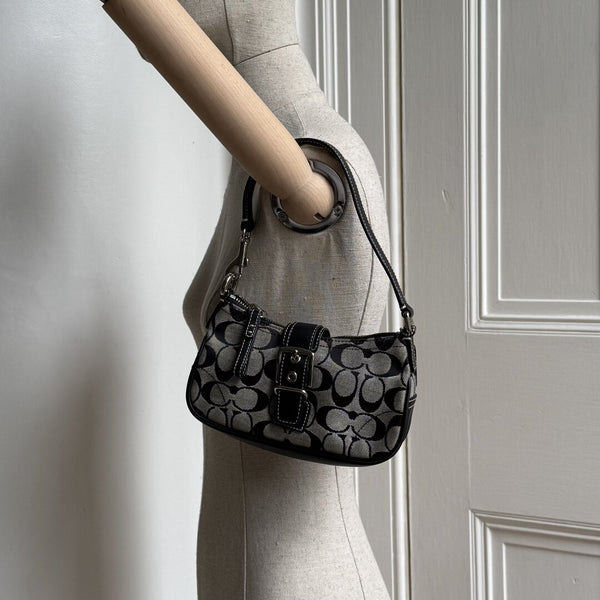 Coach Signature Mini Buckle Black Shoulder Bag