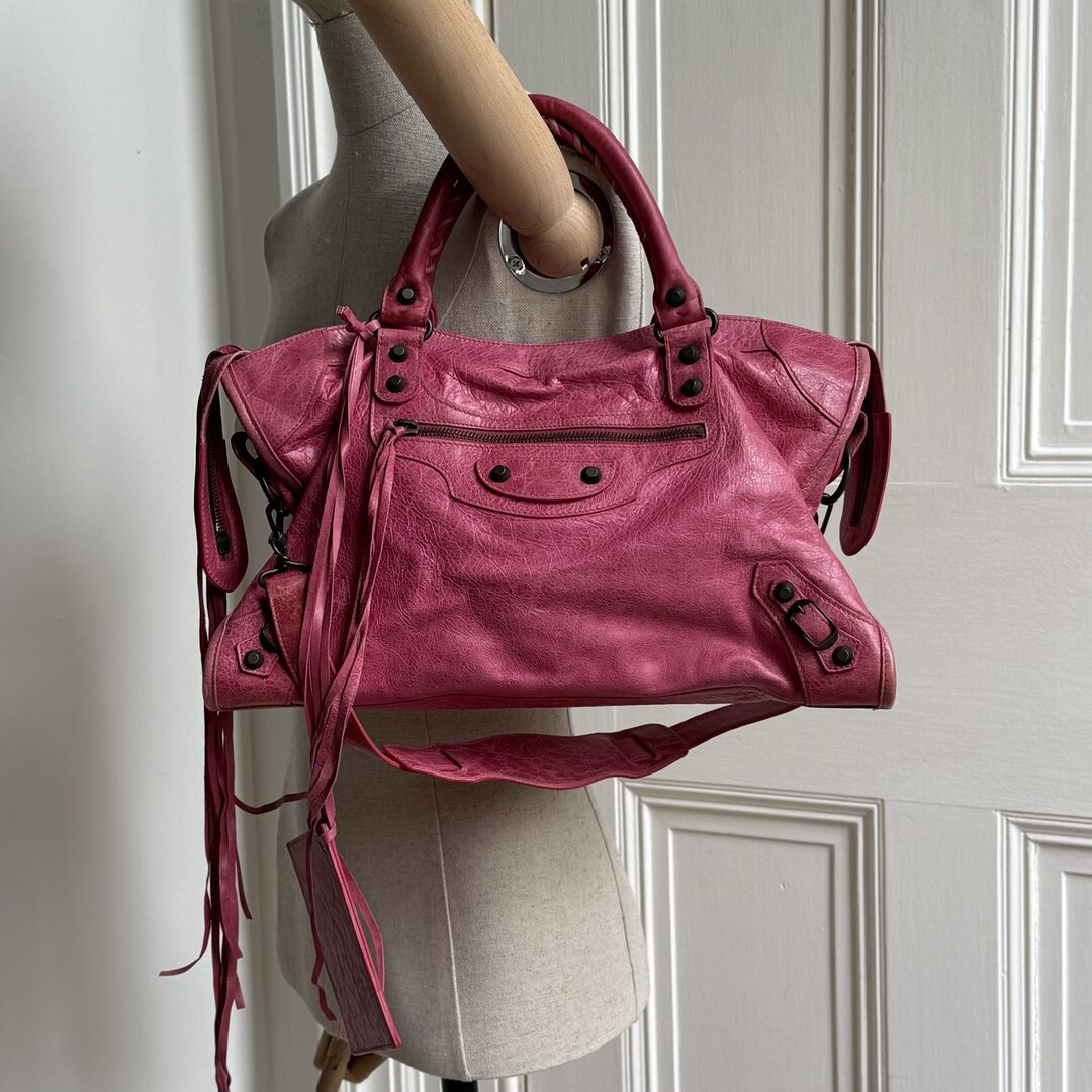 2010 Balenciaga The City Leather Pink Shoulder Bag
