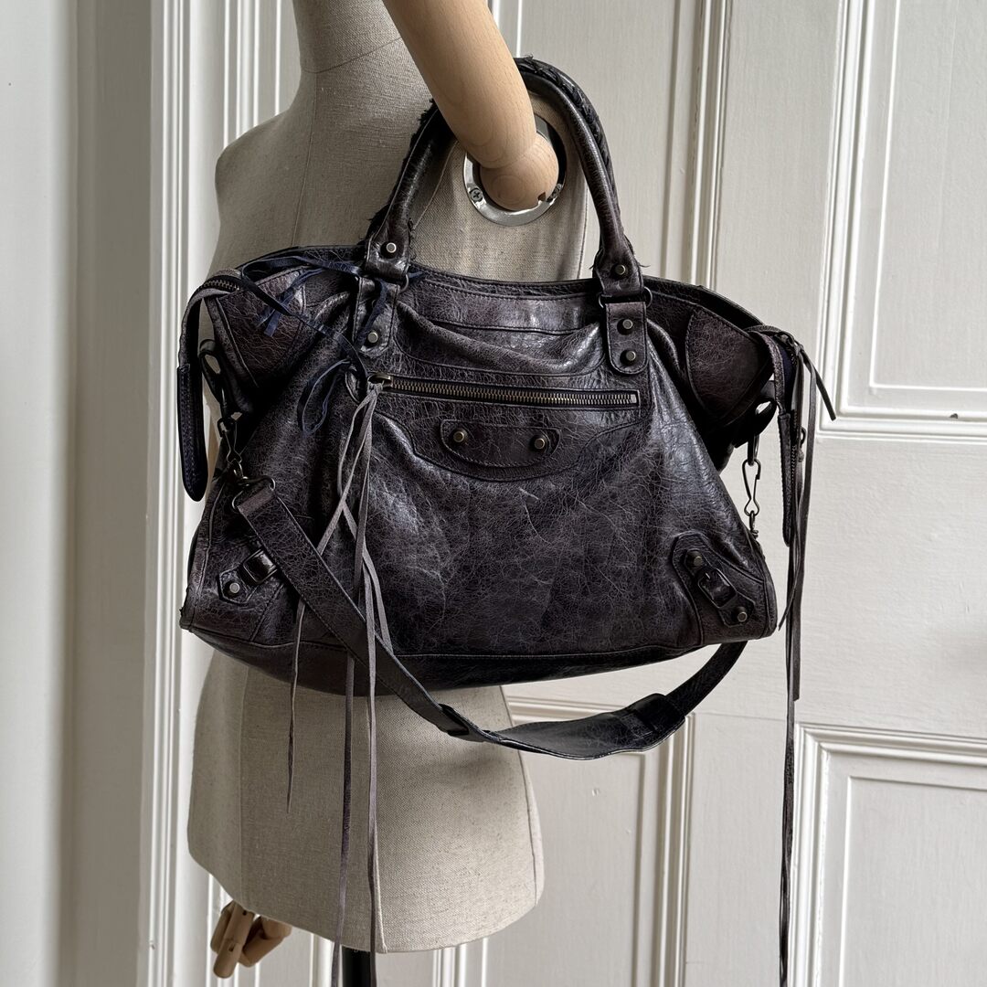 2009 Balenciaga City Leather Purple Handbag