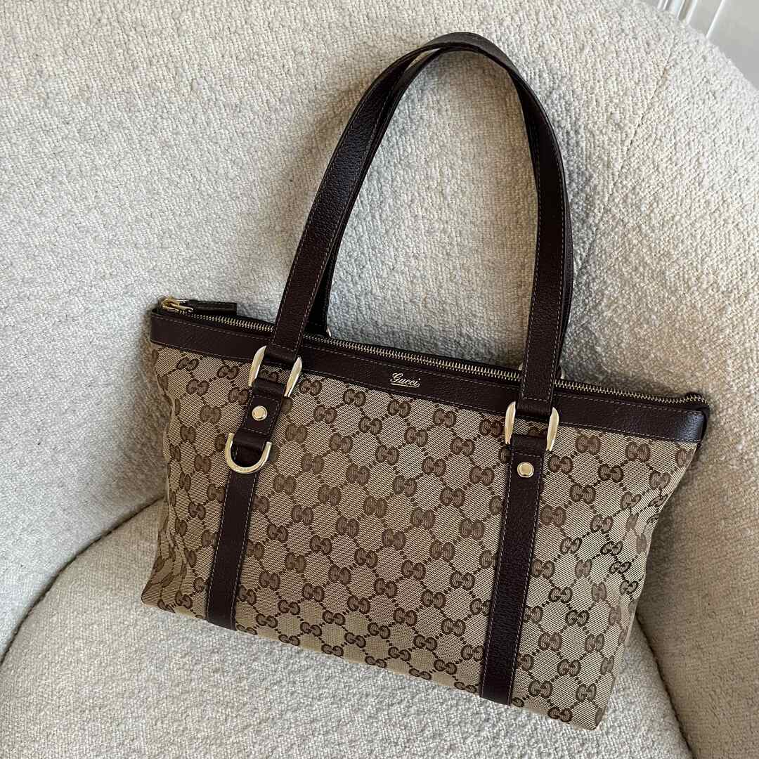 Gucci GG Canvas Abbey Brown Shoulder Bag