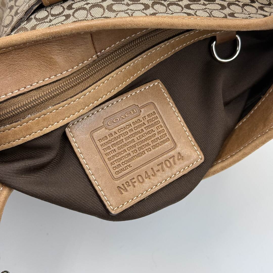 Coach Mini Signature Hobo Buckle Brown Shoulder Bag