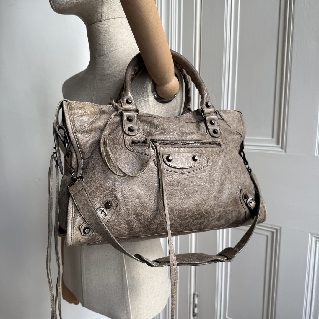 2012 Balenciaga The City Leather Mocha Brown Handbag