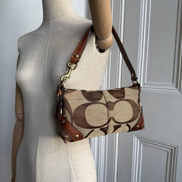 Coach Signature Studded Brown Mini Handbag
