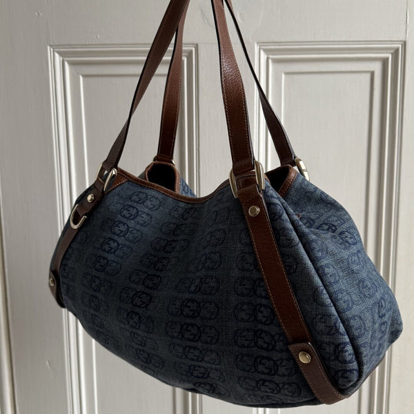 Gucci GG Denim Abbey Tote Bag