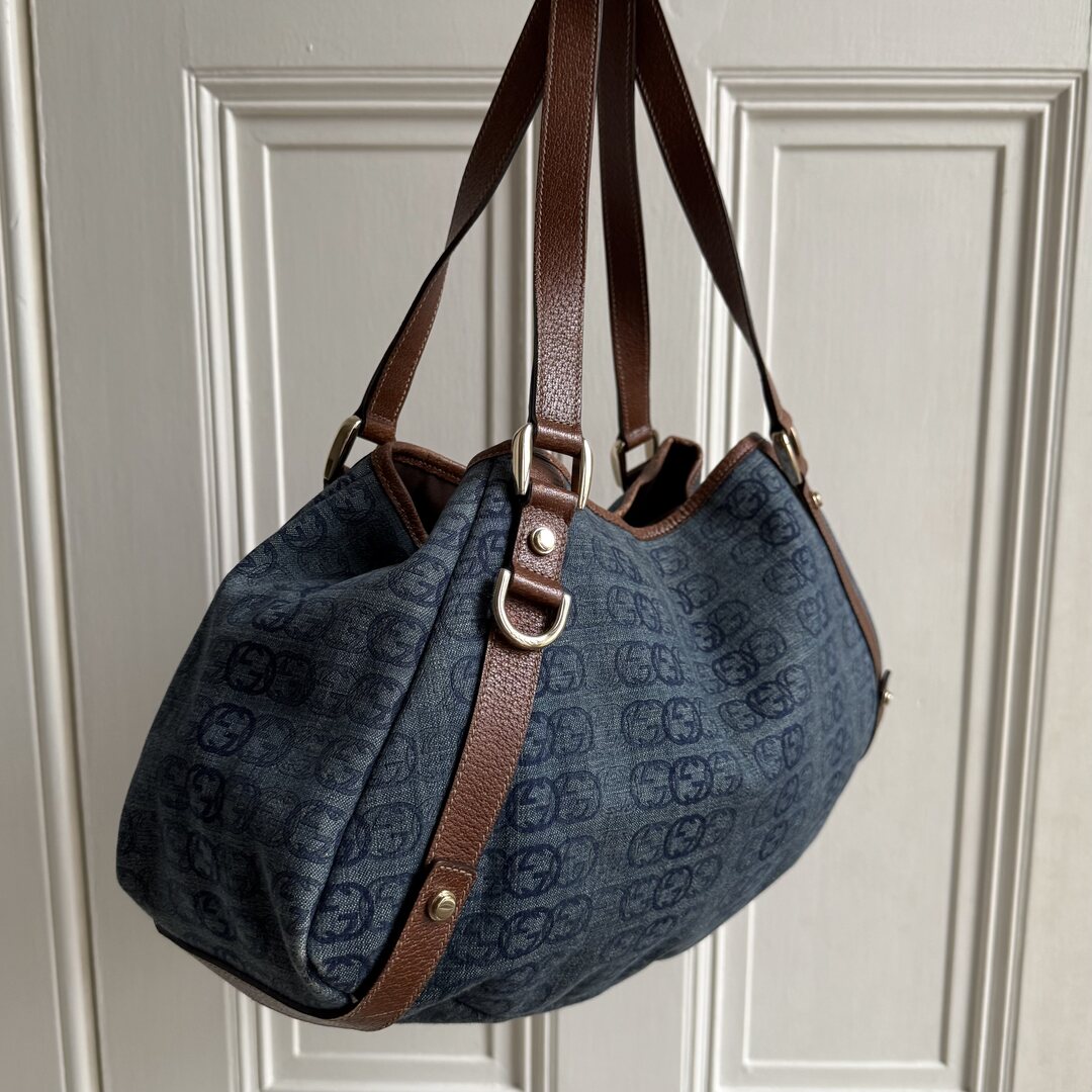 Gucci GG Denim Abbey Tote Bag