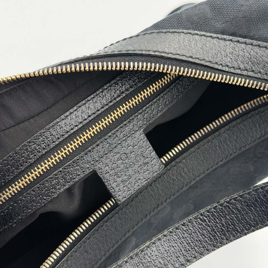 Gucci GG Canvas Black Hobo Shoulder Bag