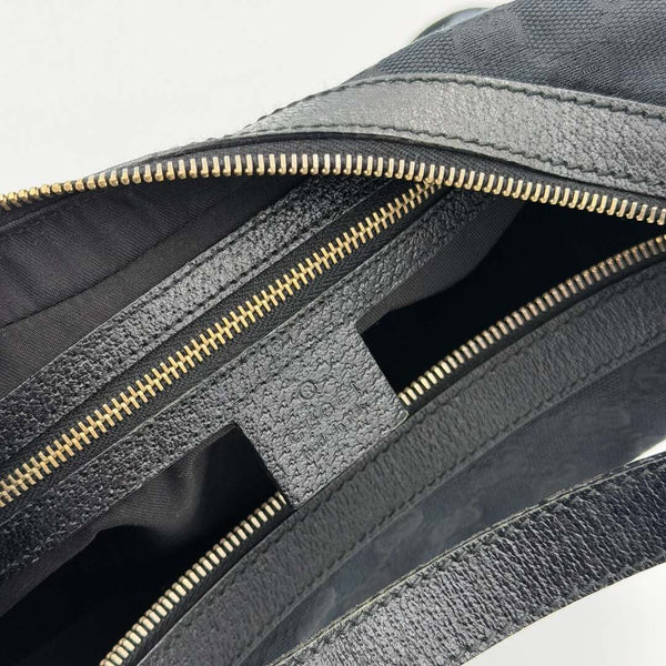 Gucci GG Canvas Black Hobo Shoulder Bag