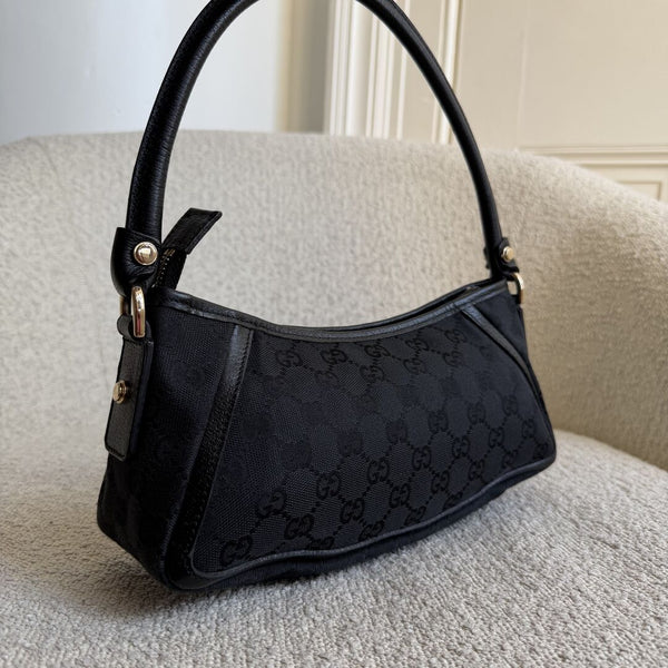 Gucci GG Canvas Mini Abbey D Ring Black Shoulder Bag