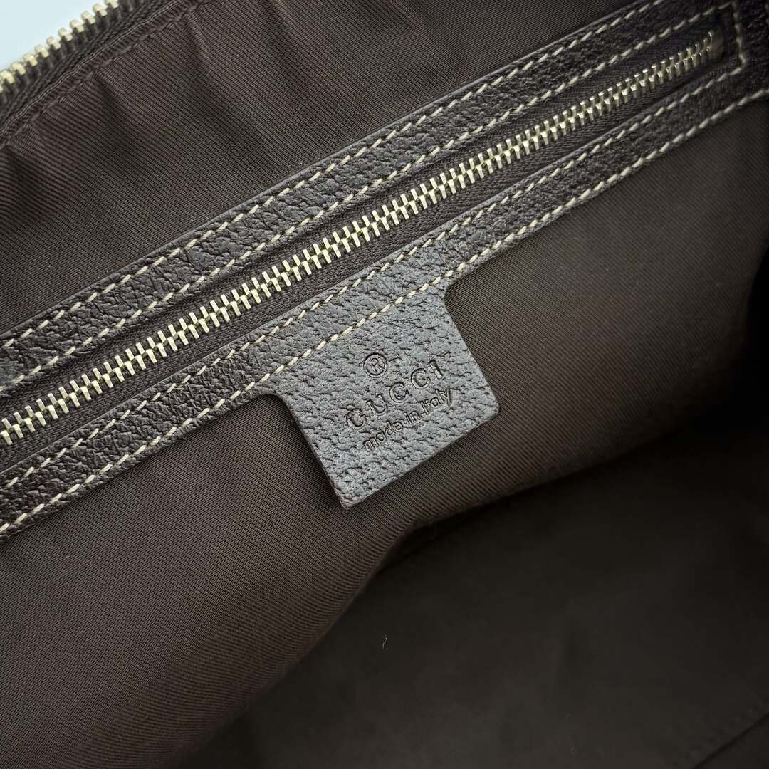 Gucci GG Canvas Charmy Boston Brown Shoulder Bag