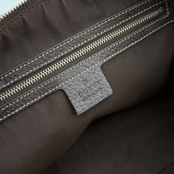 Gucci GG Canvas Charmy Boston Brown Shoulder Bag