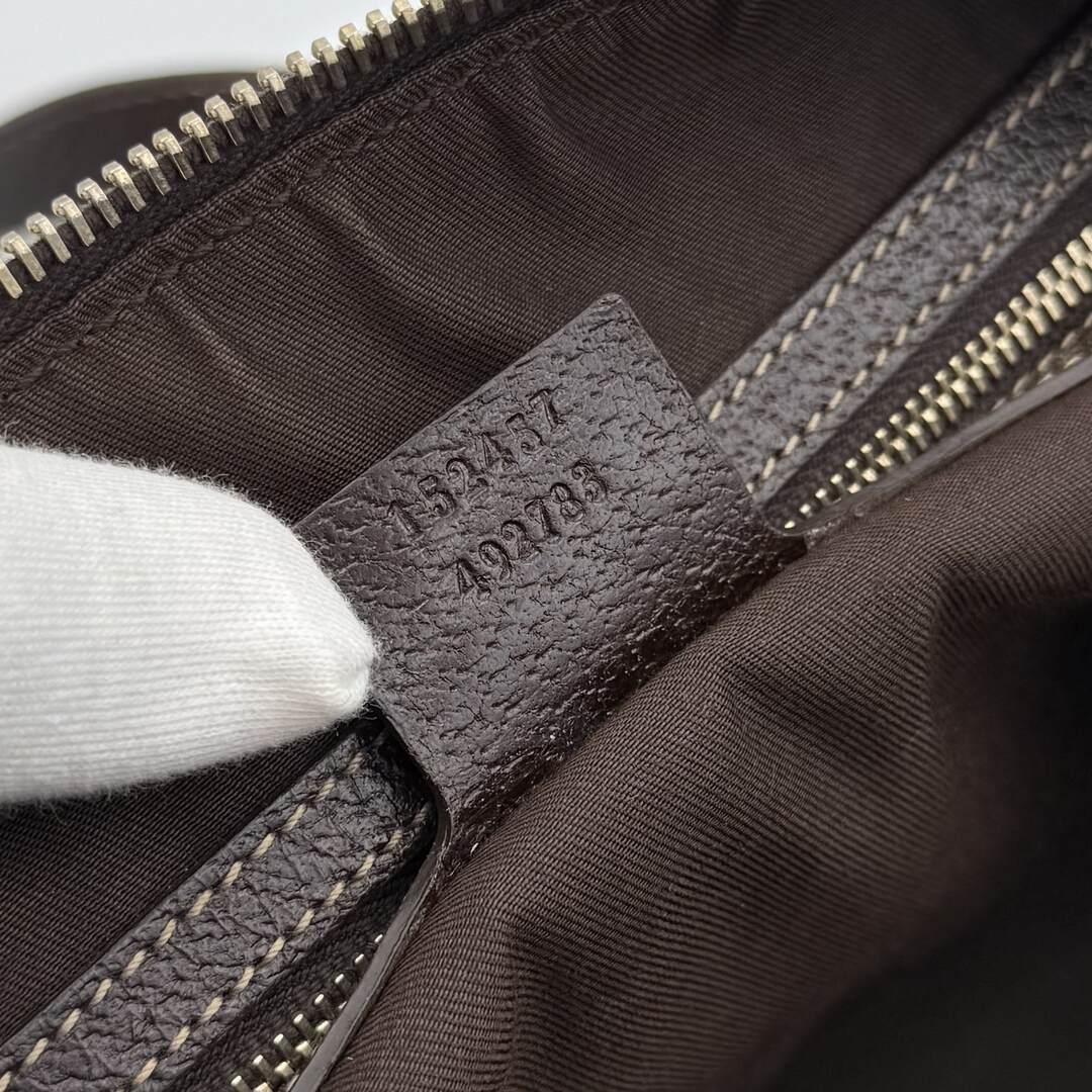 Gucci GG Canvas Charmy Boston Brown Shoulder Bag