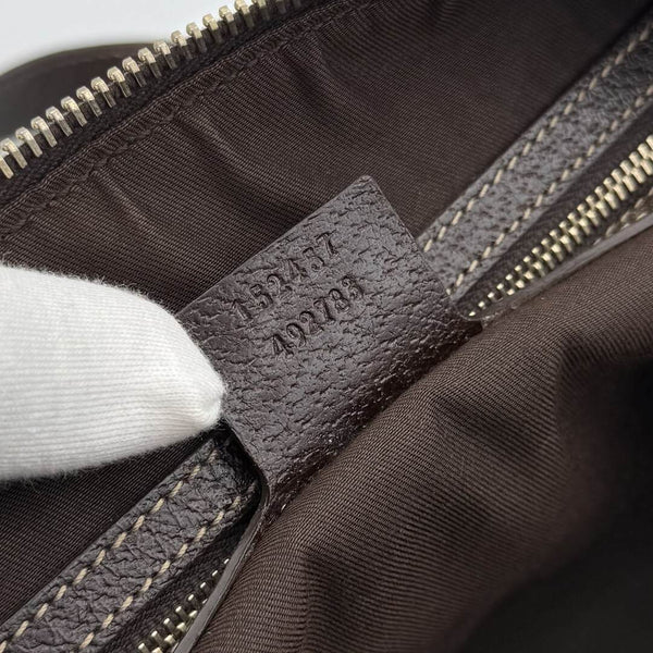 Gucci GG Canvas Charmy Boston Brown Shoulder Bag