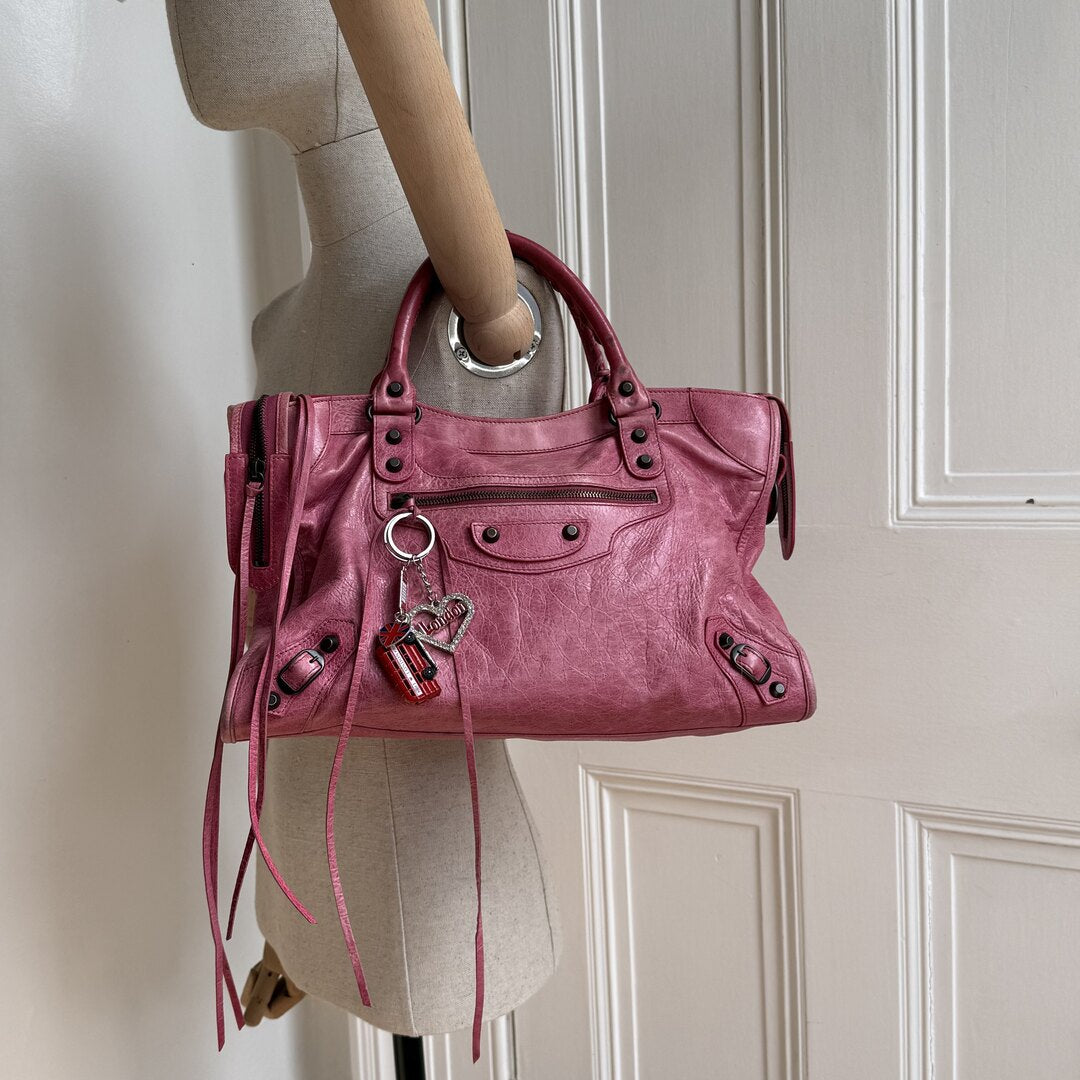 2010 Balenciaga The City Leather Pink Handbag